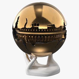 Golden Fractured Sphere in Hand