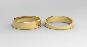 Kindness Couple Ring Gold model