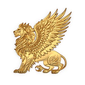 3D Griffon lion detailed Relief STL 03