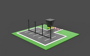 Low Poly Gravel Lot 3D model model