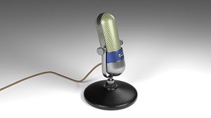 vintage retro microphone 3D