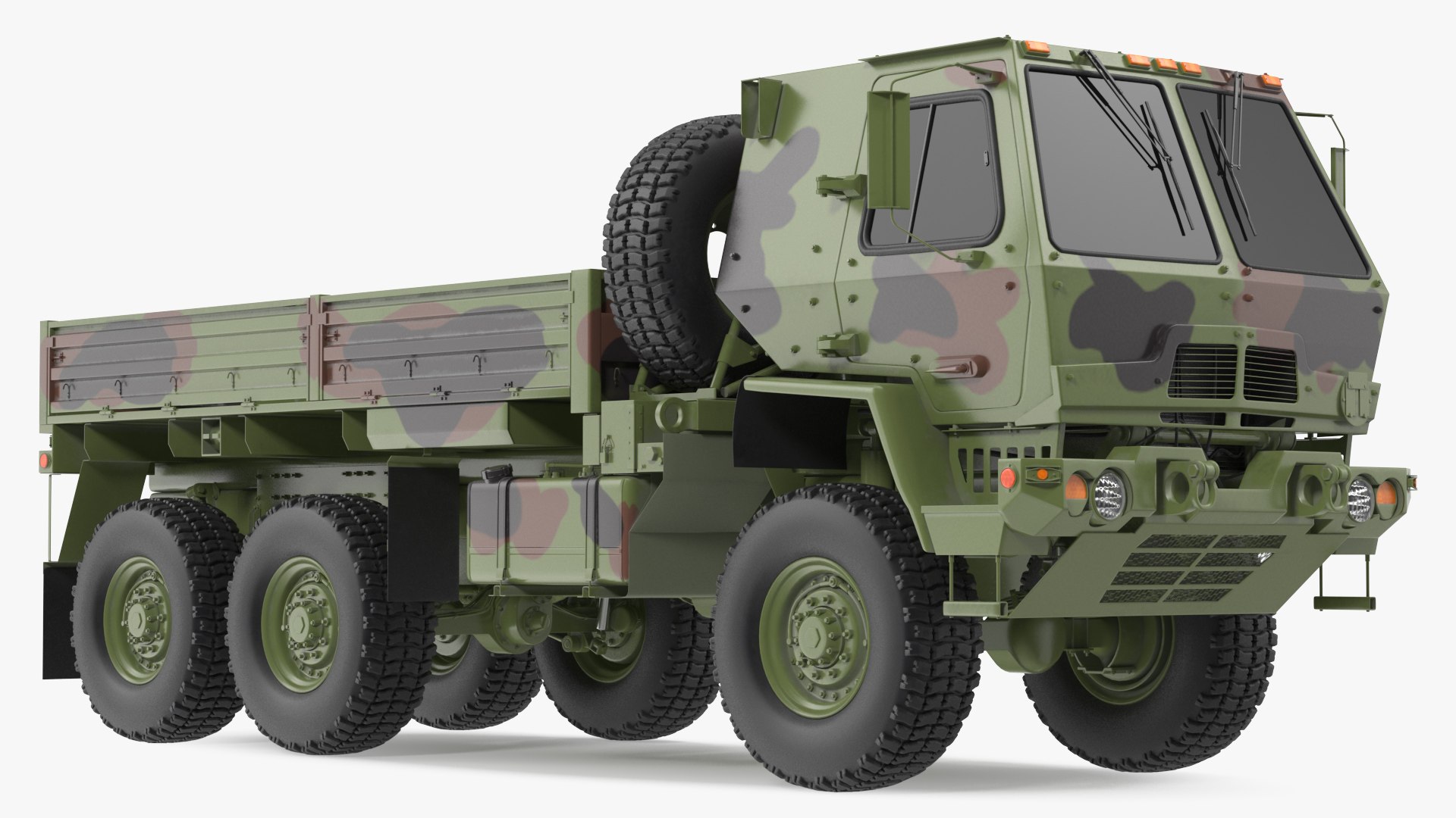 Oshkosh Camouflage Cargo Truck Exterior Only 3D model preview