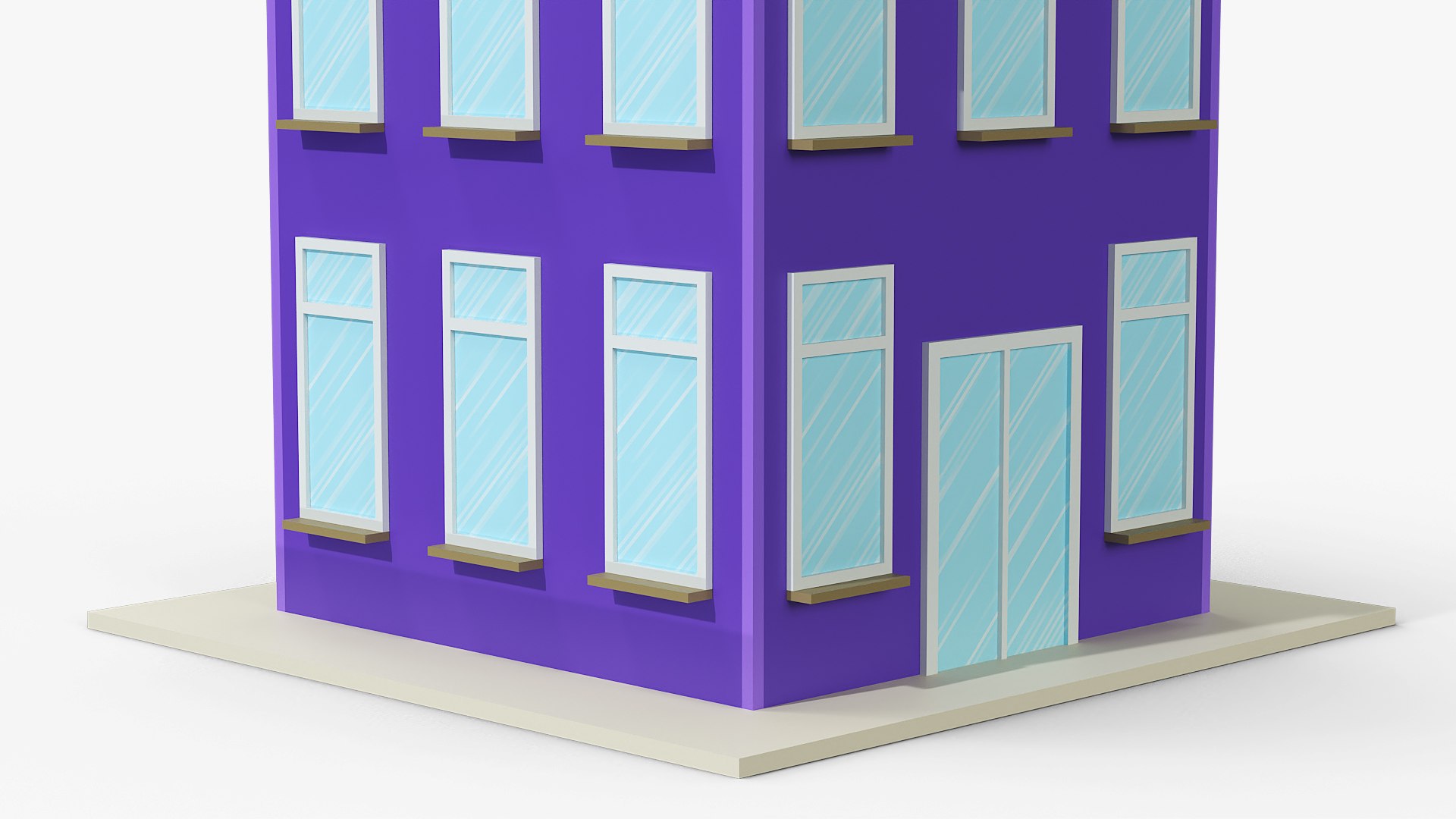3D Cartoon Apartment Building Violet Model - TurboSquid 2418028