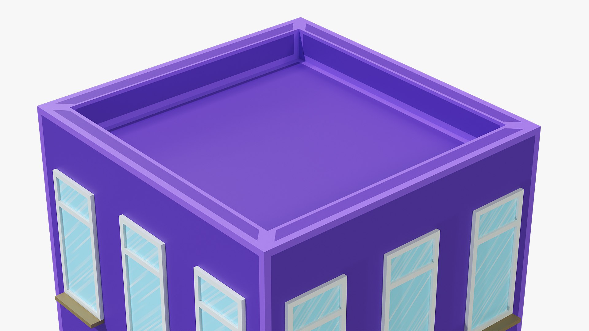 3D Cartoon Apartment Building Violet Model - TurboSquid 2418028