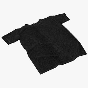 Flat T-Shirt Black 3D model