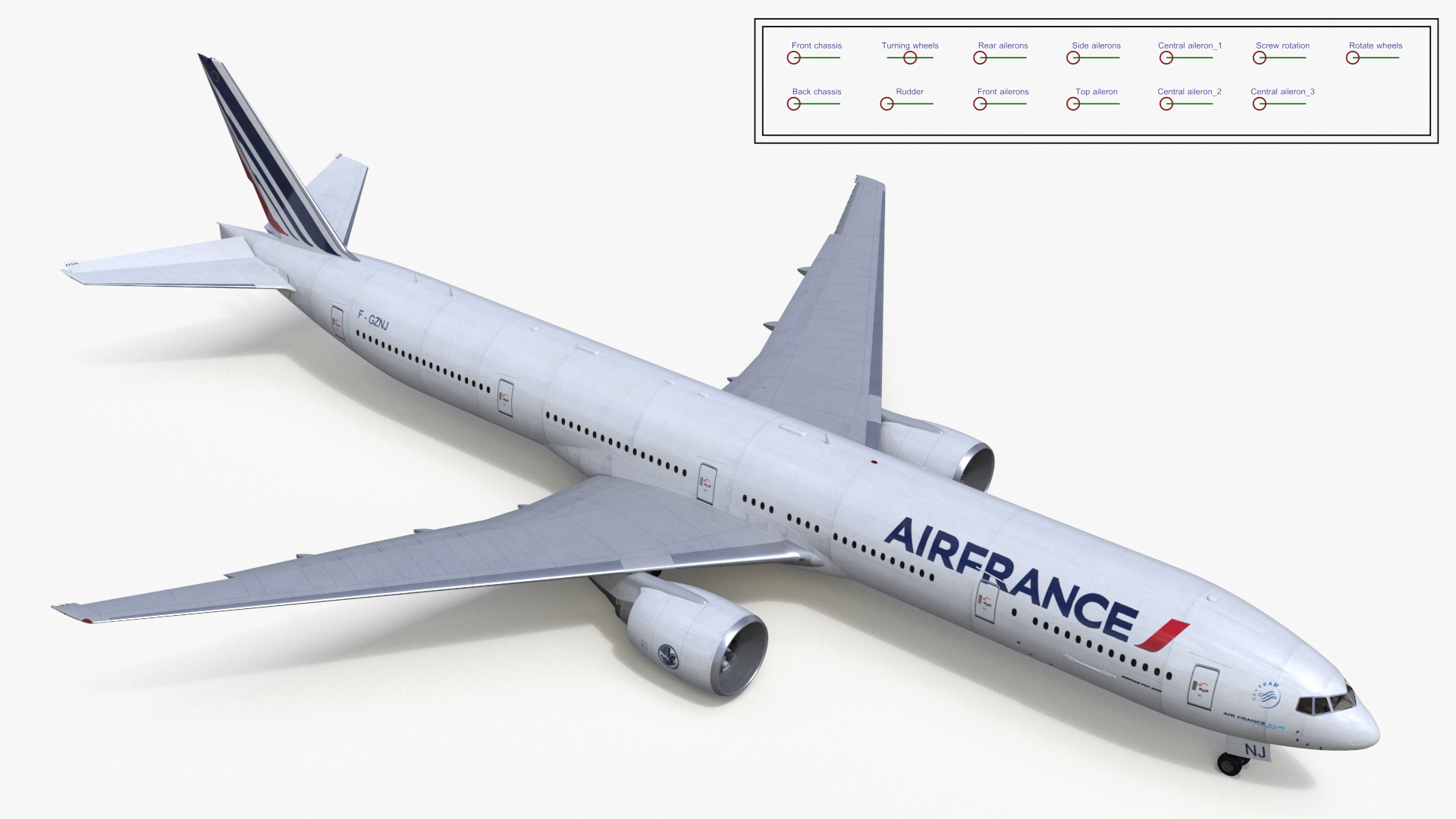 3D Model Boeing 777 Air France Rigged - TurboSquid 2343088