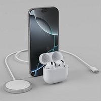 iPhone 17 with AirPods 4 and Charger Collection