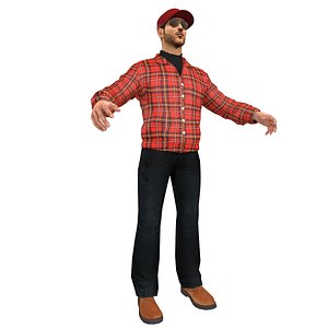 3d model truck driver man