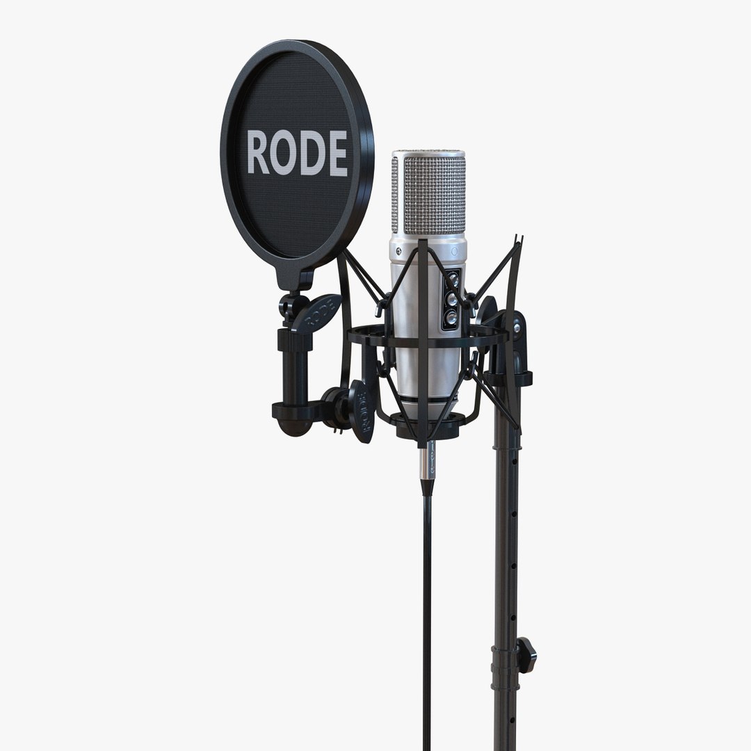 Studio Microphone Rode and Stand 3D Model 3D model preview