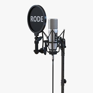 Studio Microphone Rode and Stand 3D Model