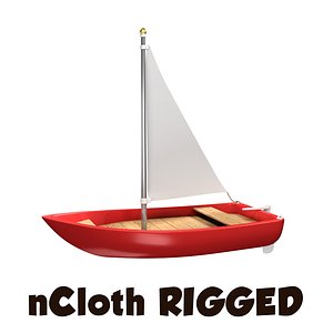 sail rigged cartoon 3d model