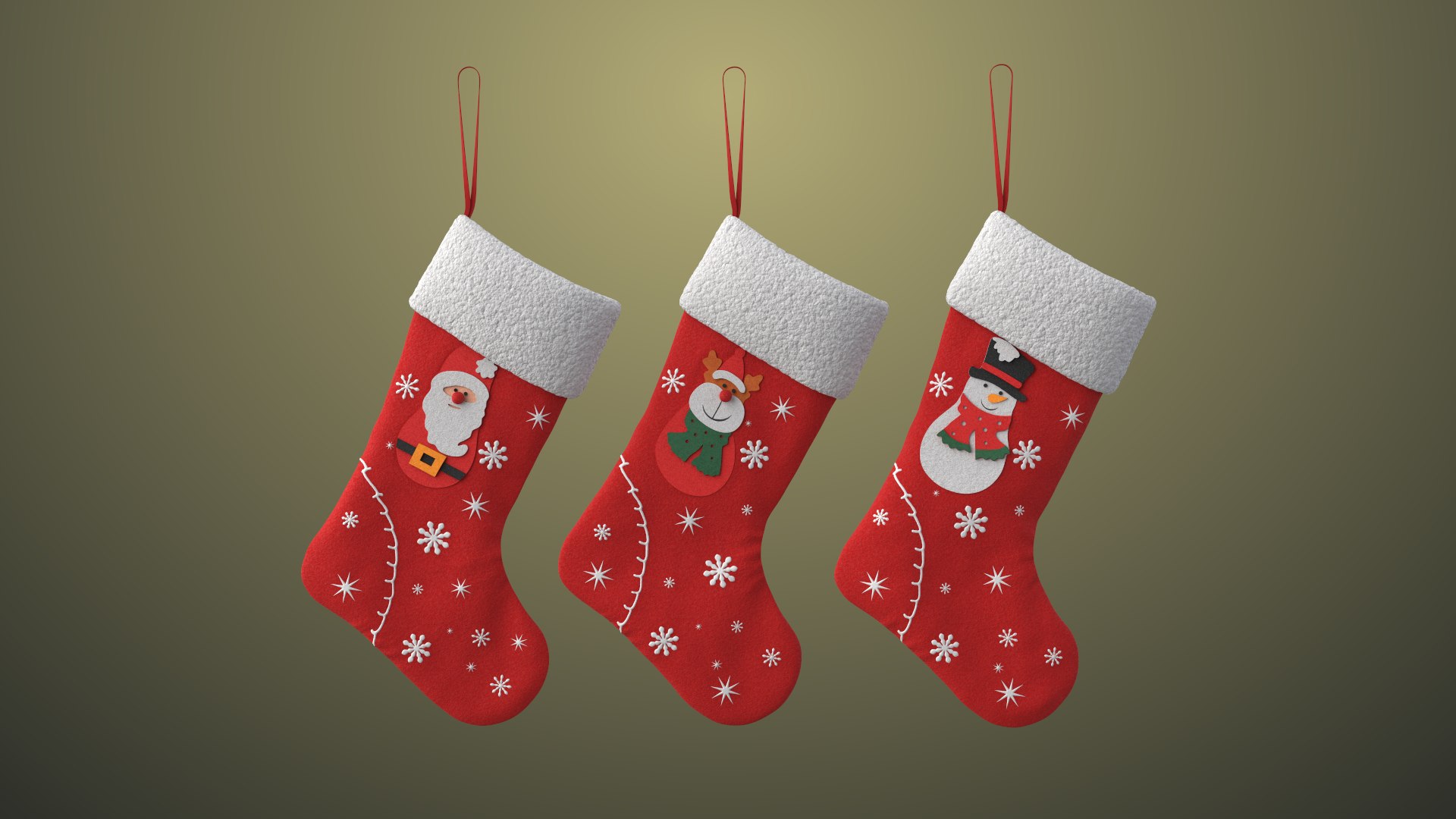 3D christmas stockings - TurboSquid 1635121