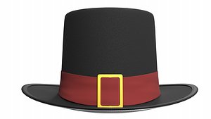 3D Top Hat Black 3 model