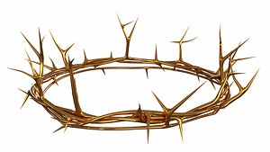 3D model Gold Crown of Thorns PBR 02