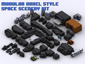 3d modular space scenery components