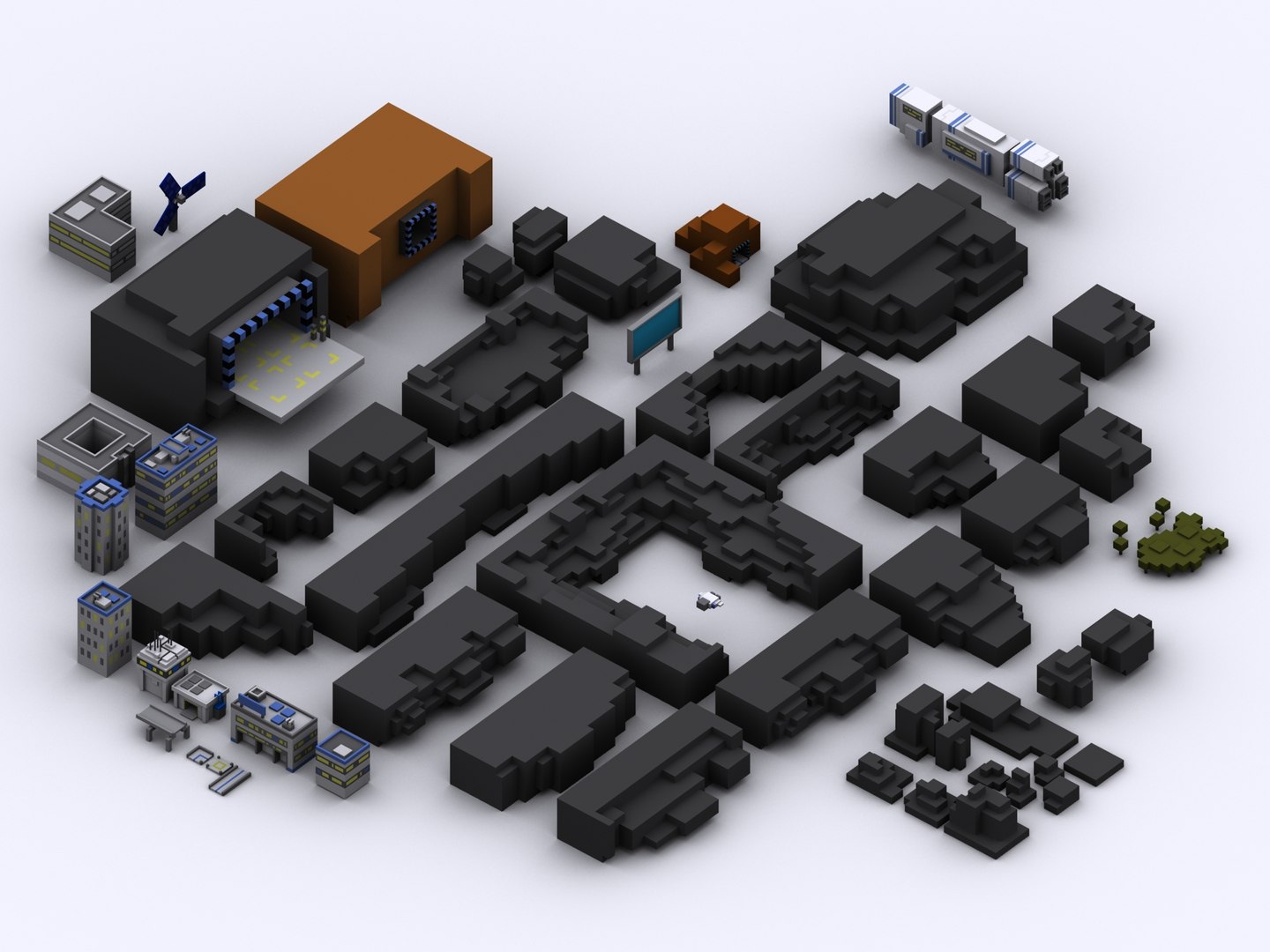 3d Modular Space Scenery Components