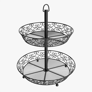 Two tier display basket with legs