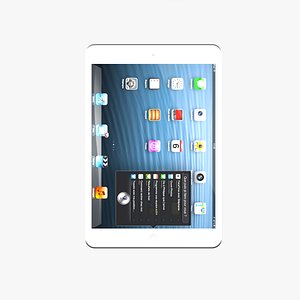3d model new ipad mini white