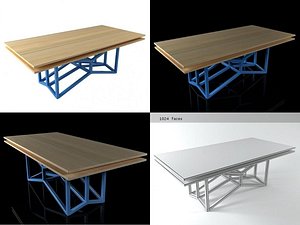 double bamboo table 3D