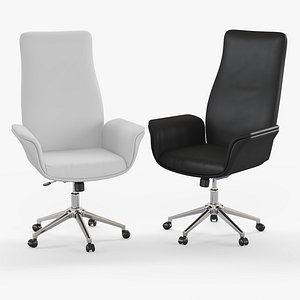 High back office chair 3D model