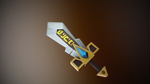 Stylized sword with runes 3D model