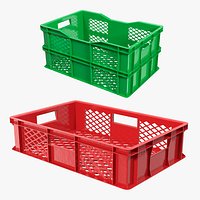 Plastic Crates 3D Models Collection