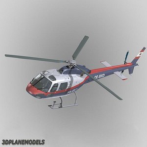 3d model eurocopter police 355 helicopter