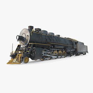 3D Old style gasoline locomotive model