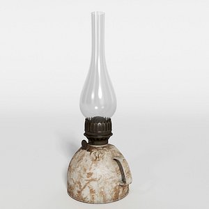 3d weathered oil lamp