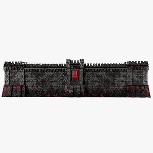castle walls asset ready 3D