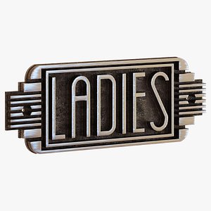 Quality Star Ladies Sign Board for Toilet Washroom Restroom 3D model