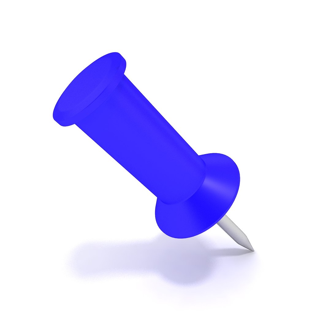 Blue push pin model - TurboSquid 2112047