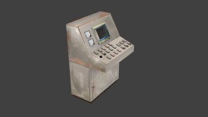 Retro Industrial Control Console Desk - Low Poly PBR