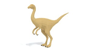 Low Poly Cartoon Gallimimus Dinosaur model