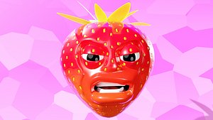 Simple Strawberry Facial Rig with Bendy Bones 3D model