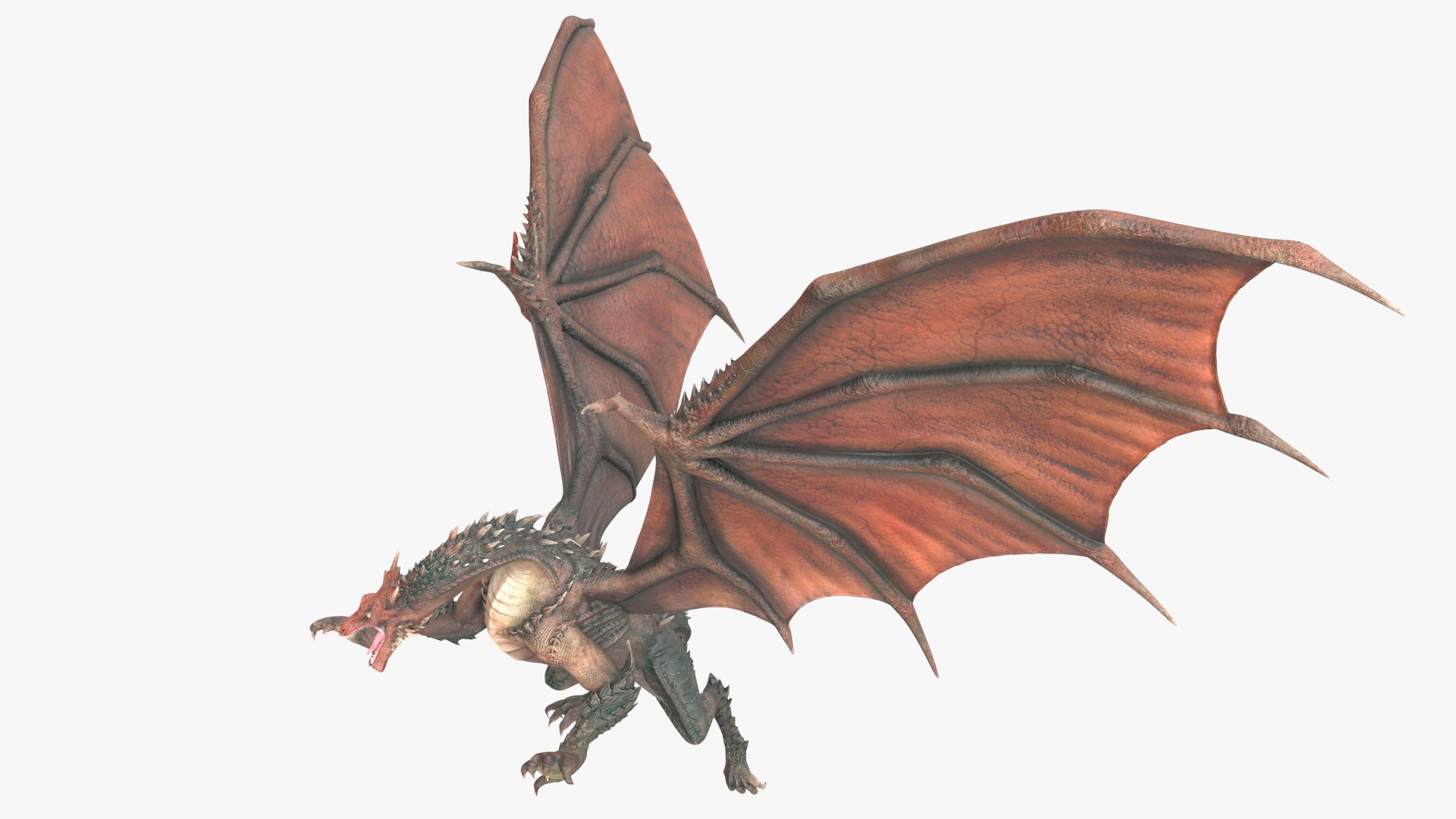 Fantasy Dragon Rigged for Maya 3D model preview
