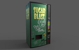 Soda vending machine pbr low poly