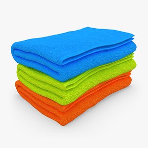 3d towel fold 3 colors model