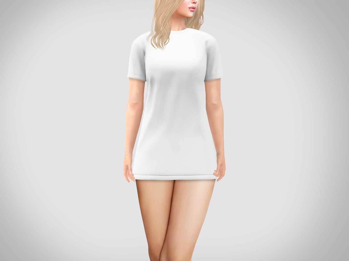 3D White Round Neck Short Sleeves Mini T-Shirt Dress model https://p.turbosquid.com/ts-thumb/Wn/x1ZHuL/or/preview2/jpg/1663776909/1920x1080/fit_q87/a8a9b59adbfd628dc6a13a5579109b26396cd241/preview2.jpg
