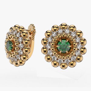 Diamond jewelry earring Coloured Classic E38 3D print model model