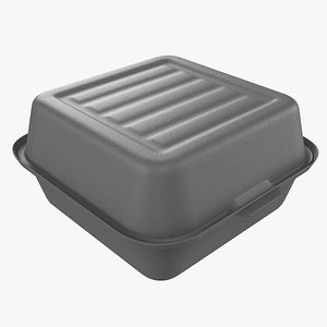 3D model Compostable take-away container closed gray
