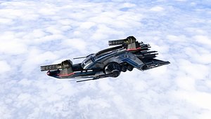 pirate space cruiser lowpoly Game Ready 3D