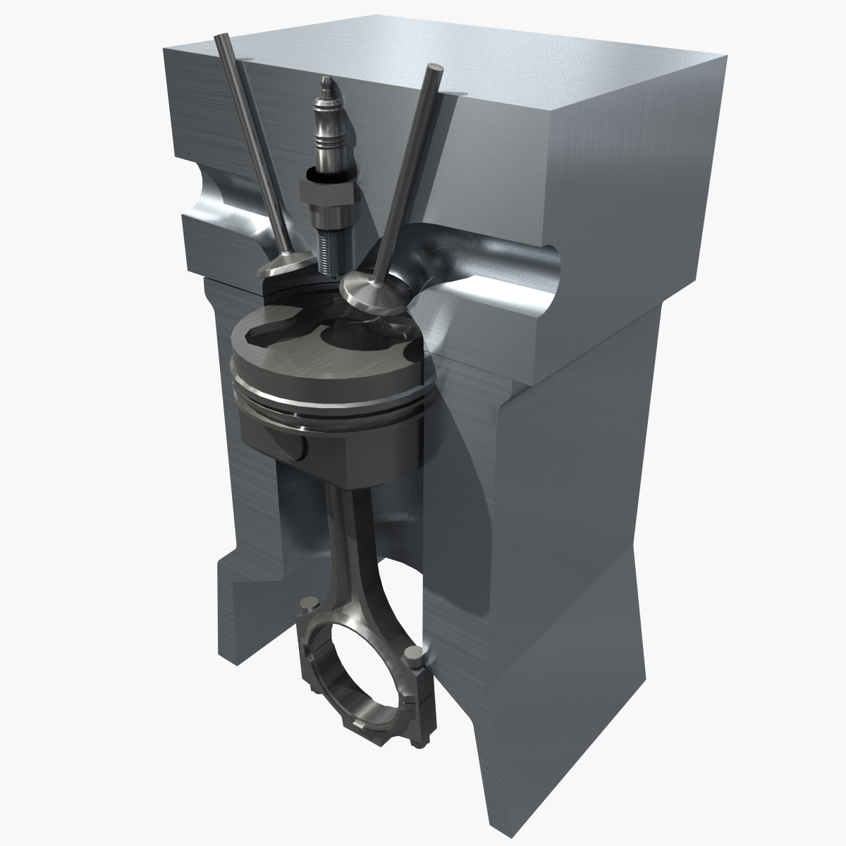 3d cutaway piston engines animation model