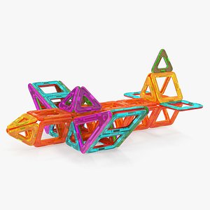 magnetic designer toy airplane 3D model