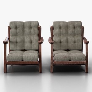 Chair 01 - Tufted Fabric Armchair 3D model