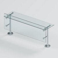 Countertop Buffet Sneeze Guard with Adjustable Glass and Clamps
