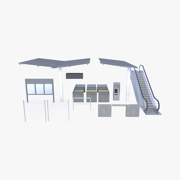 modelo 3d Train Platform Elements - TurboSquid 1944728