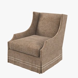 modern wingback classic armchair 3D model