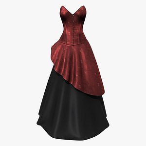 3D Strapless Bridal Corset Dress model