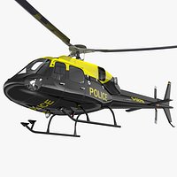 Police Helicopter Eurocopter AS 355 Rigged